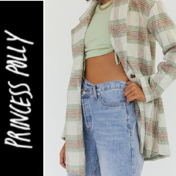 Princess polly plaid coat Clearance